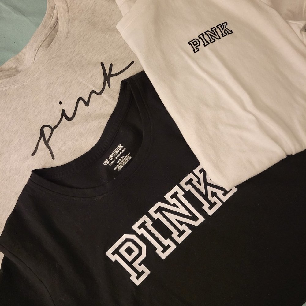 VS PINK SHORT SLEEVE SHIRTS
